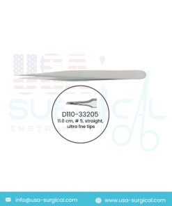 Jewelers, Forceps, # 5, straight, ultra fne tips