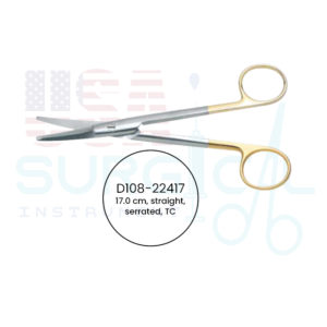 Rees, Scissors, straight, serrated, TC - GOLD