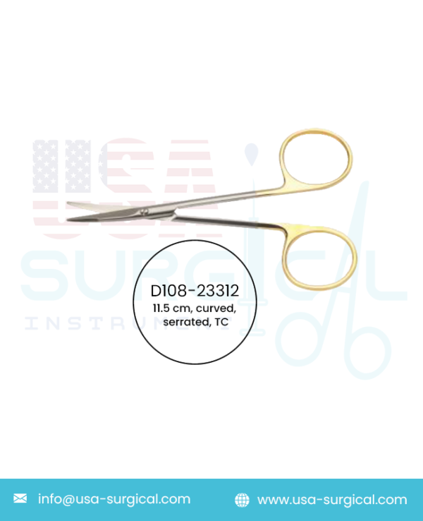 Kaye, Scissors, curved, serrated, TC - GOLD