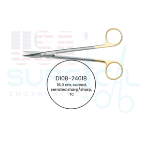 Davis, Scissors, curved, serrated, sharp/sharp, TC - GOLD