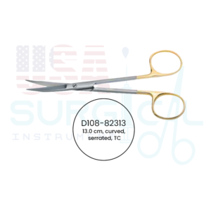 Goldman Fox, Scissors, curved, serrated, TC - GOLD