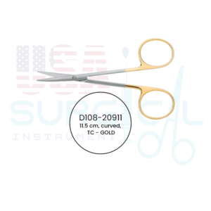 Par Style, Scissors, Very Delicate, curved, TC - GOLD, for serrated blades please add “WS”