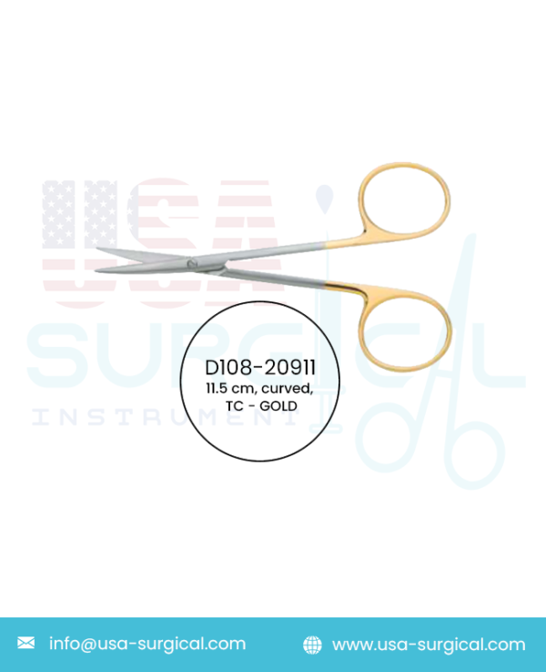 Par Style, Scissors, Very Delicate, curved, TC - GOLD, for serrated blades please add “WS”