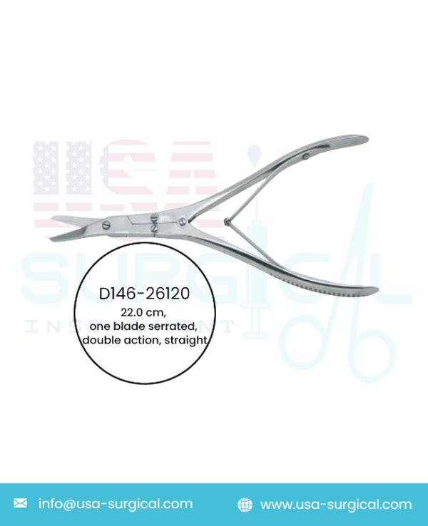 Caplan Septum, Scissors, one blade serrated, double action, straight