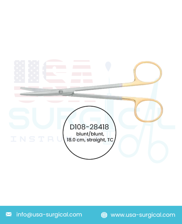 Metzenbaum, Scissors, blunt/blunt, straight, TC - GOLD