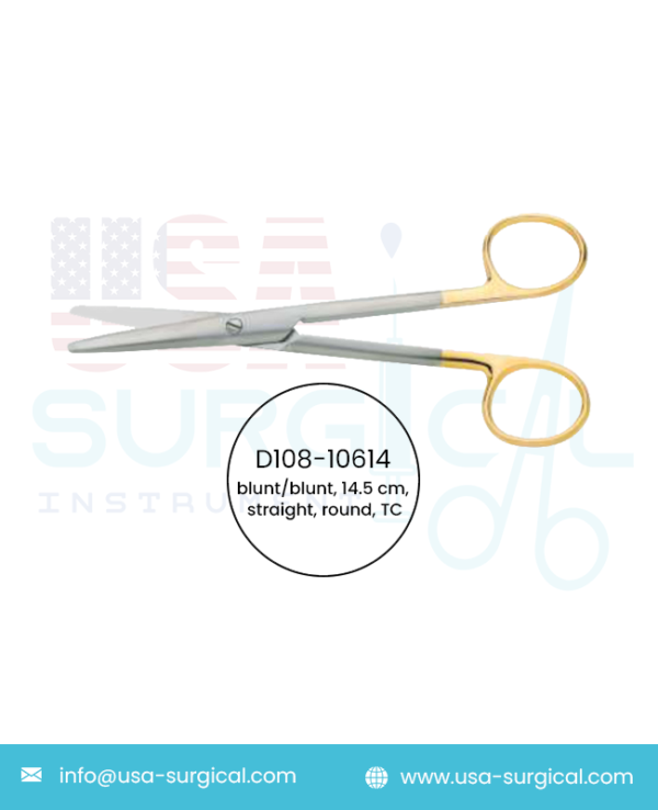 Operating, Scissors, blunt/blunt, straight, round, TC - GOLD