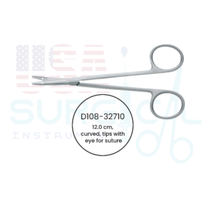 Littler, Scissors, curved, tips with eye for suture