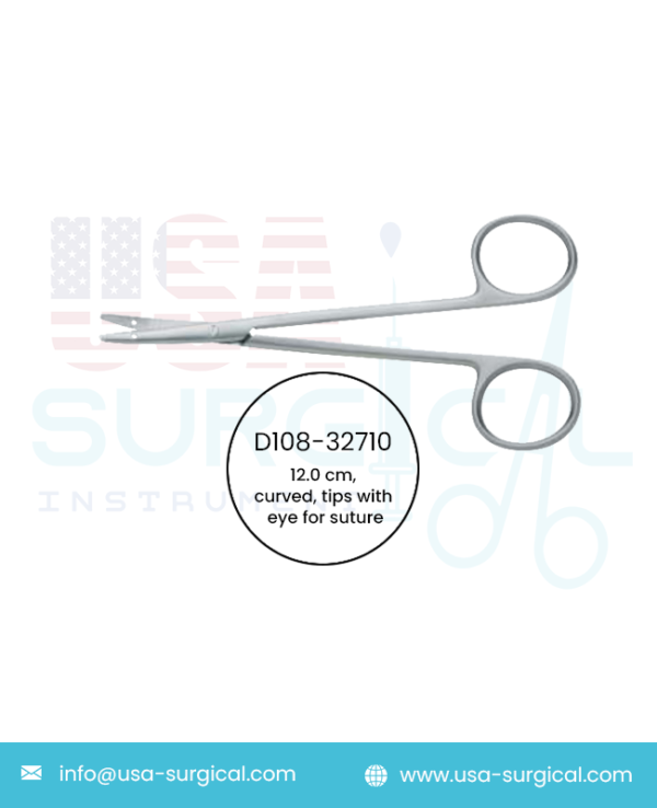 Littler, Scissors, curved, tips with eye for suture