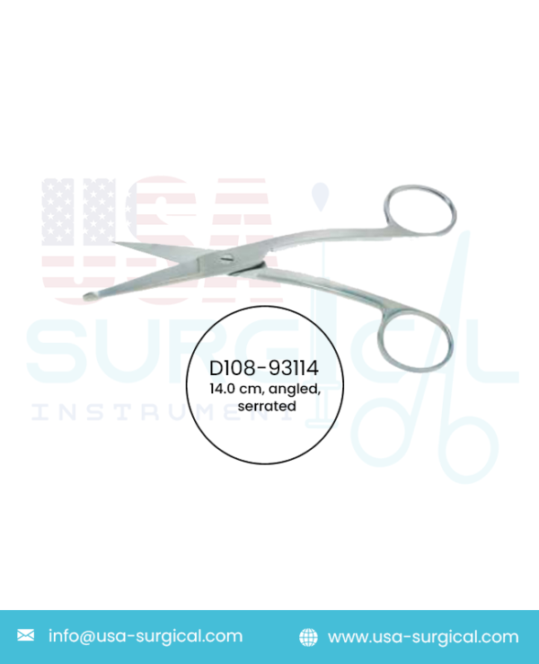 Knowles Bandage, Scissors, angled, serrated