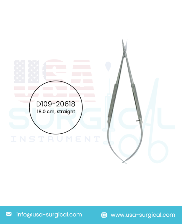 Micro Scissors, spring scissors with round handle, blade 14 mm