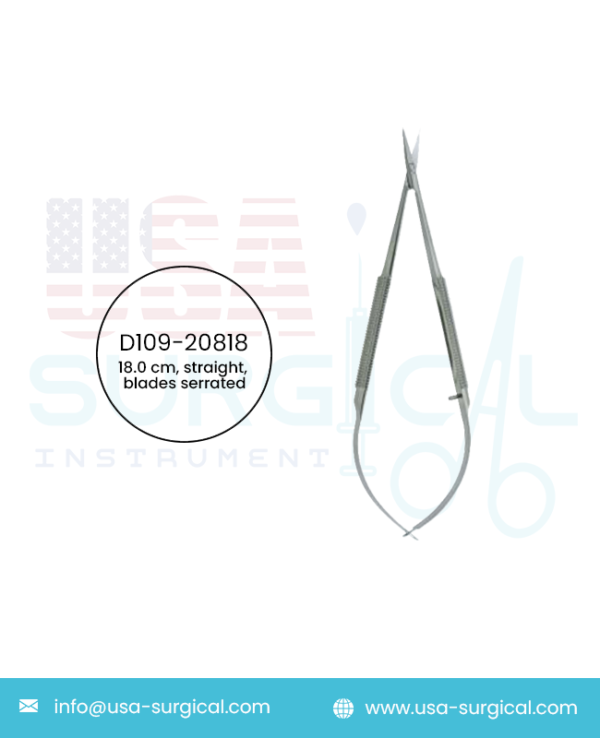 Micro Scissors, spring scissors with round handle, blade 14 mm