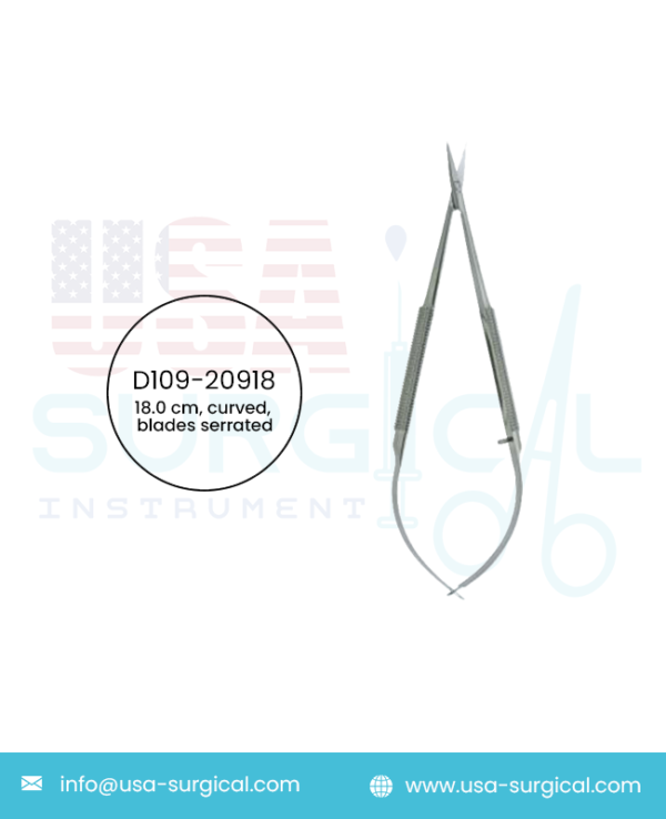 Micro Scissors, spring scissors with round handle, blade 14 mm