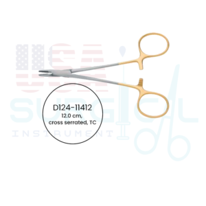 Derf, Needle Holder, cross serrated, TC - GOLD