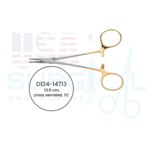 Neivert, Needle Holder, cross serrated, TC - GOLD