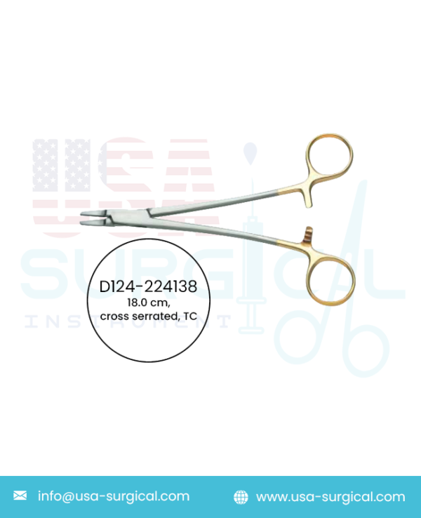 Ryder, Needle Holders, cross serrated, TC - GOLD