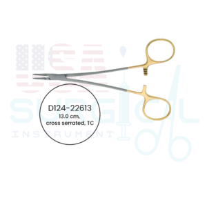 Micro Ryder, Needle Holder, cross serrated, TC - GOLD