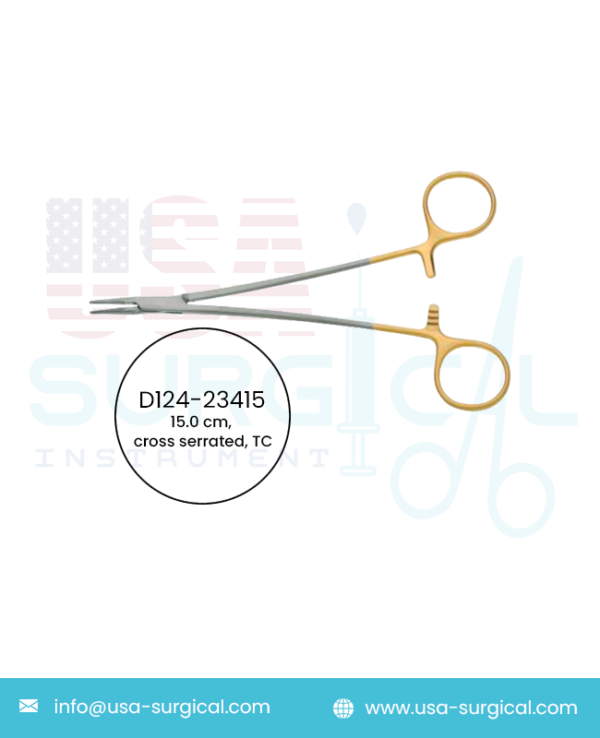 Micro-Vascular, Needle Holder, cross serrated, TC - GOLD