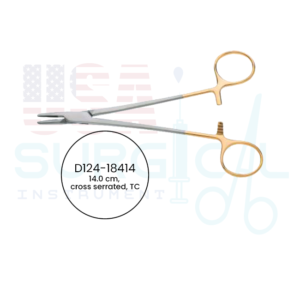 Mayo Hegar, Needle Holder, cross serrated, TC - GOLD