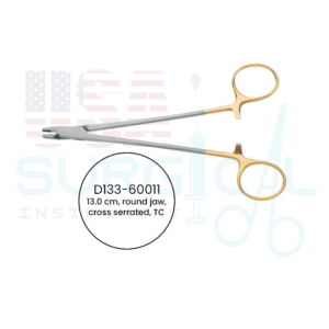 Wire Twister, Needle Holder, round jaw, cross serrated, TC - GOLD