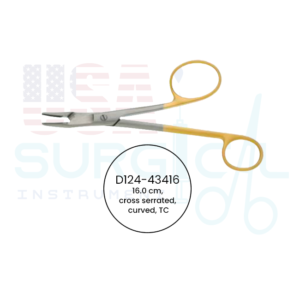 Gillies, needleholder/scissors combination, cross serrated, curved, TC - GOLD