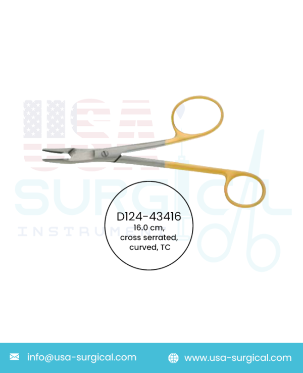 Gillies, needleholder/scissors combination, cross serrated, curved, TC - GOLD