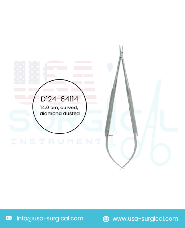 Barraquer Micro, Needle Holders with round handle, without lock, tip 0.8 x 1.2 mm