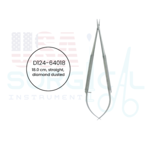 Barraquer Micro, Needle Holders with round handle, without lock, tip 0.8 x 1.2 mm