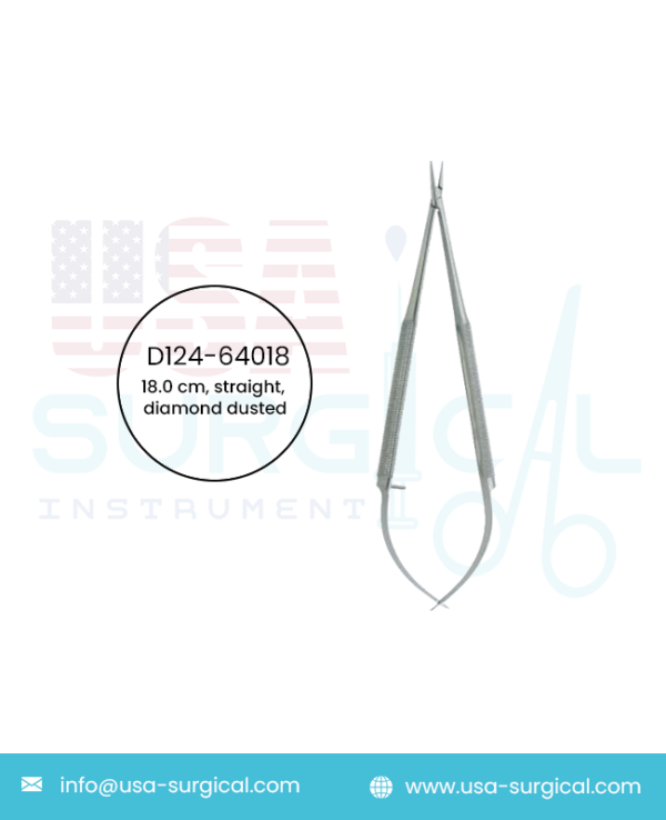 Barraquer Micro, Needle Holders with round handle, without lock, tip 0.8 x 1.2 mm