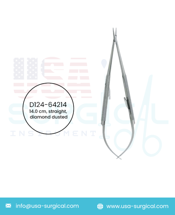 Barraquer Micro, Needle Holders with round handle, with lock, tip 0.8 x 1.2 mm