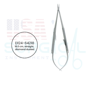 Barraquer Micro, Needle Holders with round handle, with lock, tip 0.8 x 1.2 mm