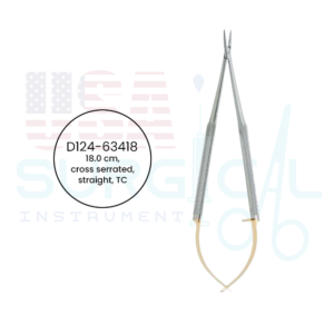 Barraquer Delicate, Needle Holders with round handle, without lock, tip 1.2 x 1.8 mm