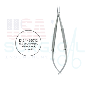 Barraquer, Needle Holders with round handle, with inserted jaws 0.75mm, straight, without lock, smooth