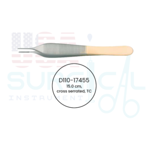 Adson Delicate, Forceps, cross serrated, TC - GOLD