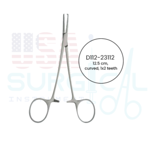 Halstead Mosquito, Forceps, curved, 1x2 teeth