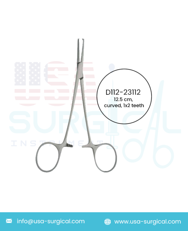 Halstead Mosquito, Forceps, curved, 1x2 teeth