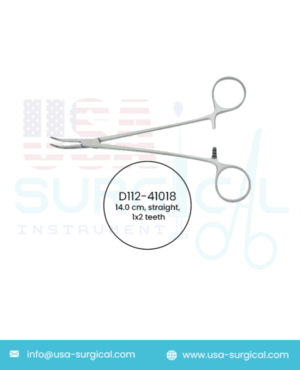 Rochester-Ochsner, Hemostatic Forceps, straight, 1x2 teeth