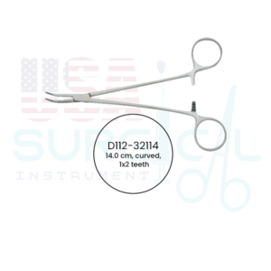 Rochester-Ochsner, Hemostatic Forceps, curved, 1x2 teeth