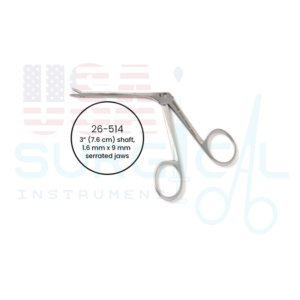 HARTMAN-NOYES Alligator Ear Forceps shaft, serrated jaws