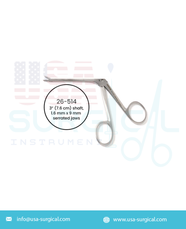 HARTMAN-NOYES Alligator Ear Forceps shaft, serrated jaws