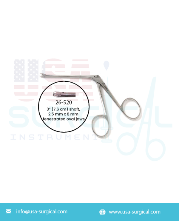 STRUEMPEL Alligator Ear Forceps shaft, fenestrated oval jaws