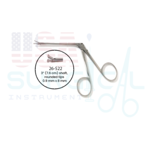 Duckbill Alligator Ear Forceps shaft, very flat serrated jaws, rounded tips