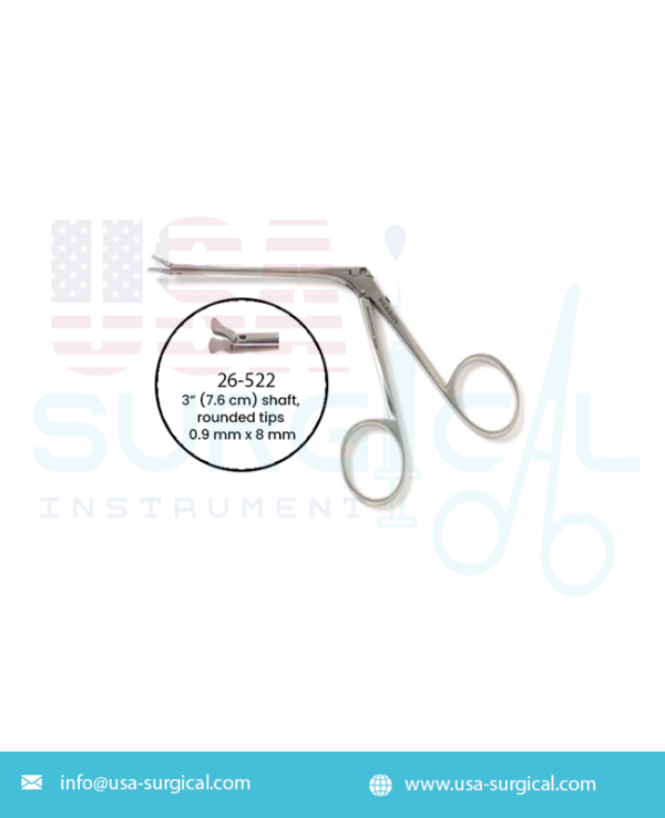 Duckbill Alligator Ear Forceps shaft, very flat serrated jaws, rounded tips