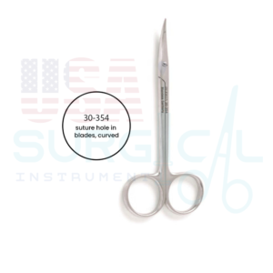 LITTLER Suture Carrying Scissors ,, with suture hole in blades, curved