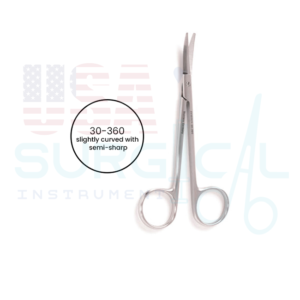 FOMON Saber-Back Scissors, slightly curved with semi-sharp outer edges for dissection