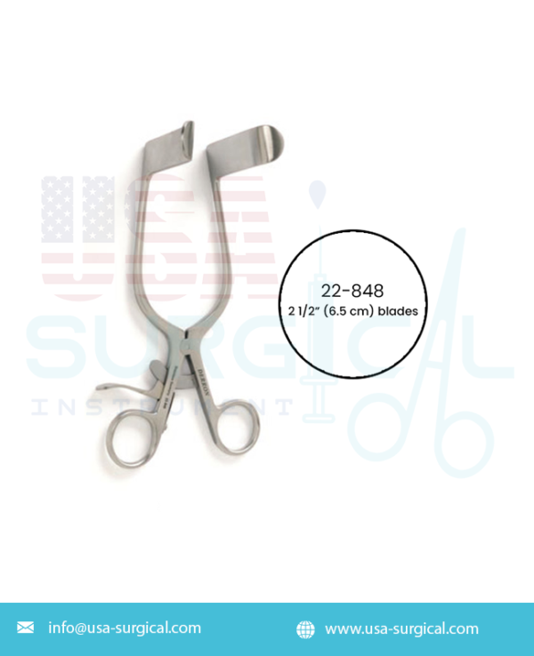 RIGBY Vaginal Retractor, with grip lock. For use outside Graves or Pederson Vaginal Speculums