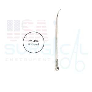 SIMPSON Uterine Sound, graduated in inches, malleable, silver plated