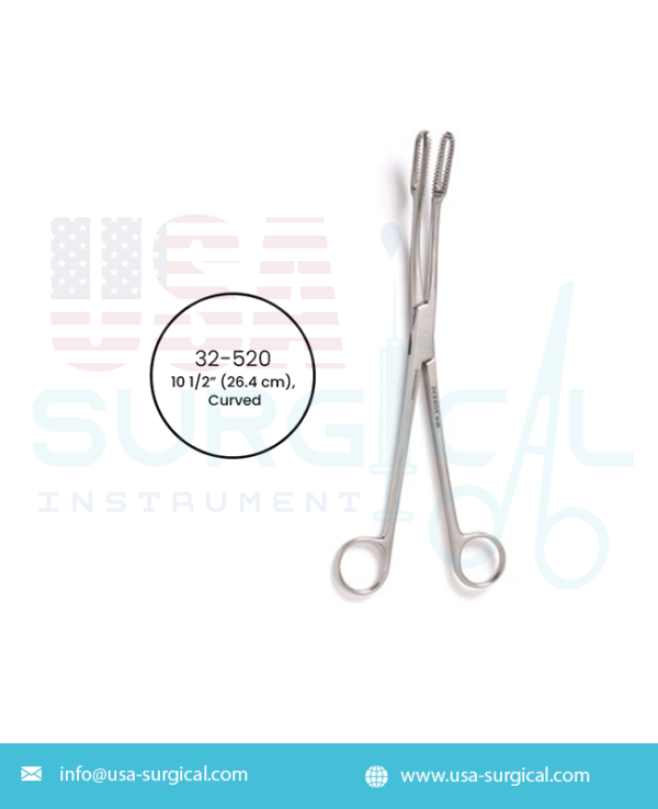 JAVERTS Cervical Polyp Forceps, curved, flat serrated jaws without ratchet