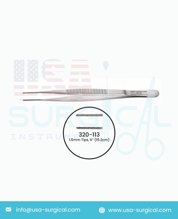 DeBAKEY-DIETRICH Coronary Artery Forceps, Straight, Micro Fine Serrations, 1.5mm Tips,