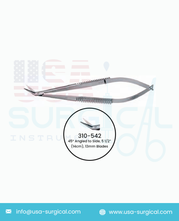 POTTS Finger Arteriotomy Scissors, 45° Angled to Side, 5 1/2” (14cm), 13mm Blades