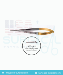 CASTROVIEJO Needle Holders, Flat Serrated Handle, Straight Jaws, Delicate 1.3mm TUNGSTEN CARBIDE (TC) Tip, 5 1/2” (14cm)